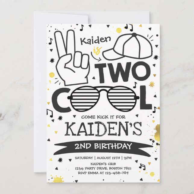 Two Cool Birthday Party I'm Two Cool 2nd Birthday Invitation (Front)