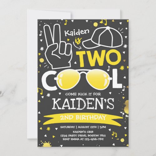 Two Cool Birthday Party Im Two Cool 2nd Birthday  Invitation