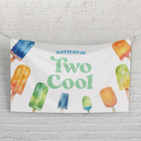Two Cool Blue Retro Popsicle 2nd Birthday Party