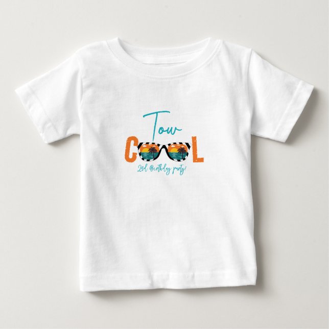Two Cool Boy 2nd Birthday Party Baby T-Shirt (Front)