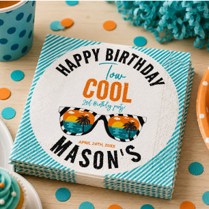 Two Cool Boy 2nd Birthday Party Napkins