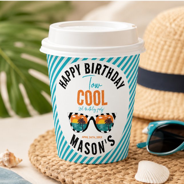Two Cool Boy 2nd Birthday Party Paper Cups (Two Cool Boy 2nd Birthday Party Paper Cups)