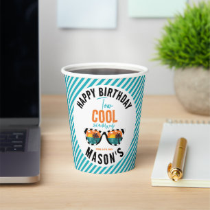Two Cool Boy 2nd Birthday Party Paper Cups