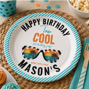 Two Cool Boy 2nd Birthday Party Paper Plates
