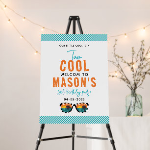 Two Cool Boy 2nd Birthday Party Welcome Foam Board