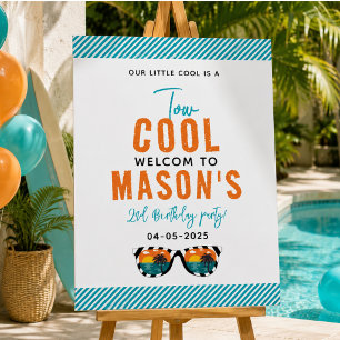 Two Cool Boy 2nd Birthday Party Welcome Foam Board