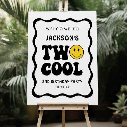 Two Cool Boy 2nd Birthday Party Welcome Foam Board