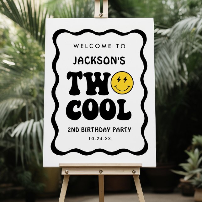 Two Cool Boy 2nd Birthday Party Welcome Foam Board (Creator Uploaded)