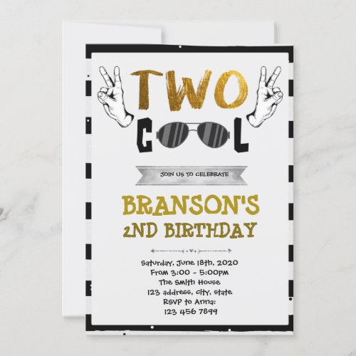 Two cool boy birthday invitation