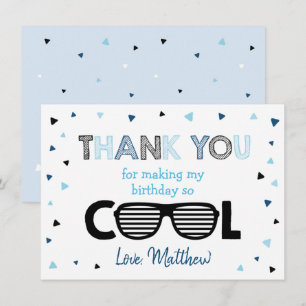 Two Cool Boy Summer Birthday Thank You Card
