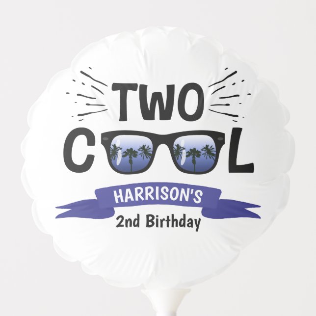 Two Cool Boys 2nd Birthday Balloon (Front)