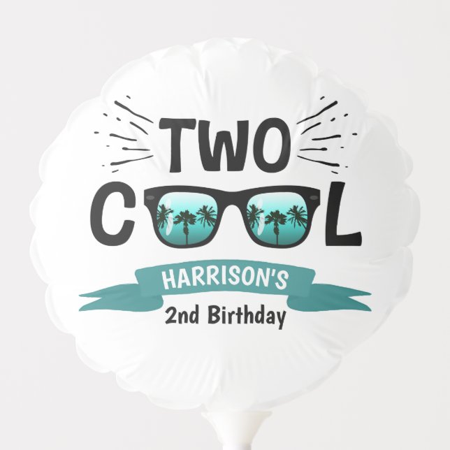 Two Cool Boys 2nd Birthday Balloon (Front)