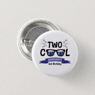 Two Cool Boys 2nd Birthday Button