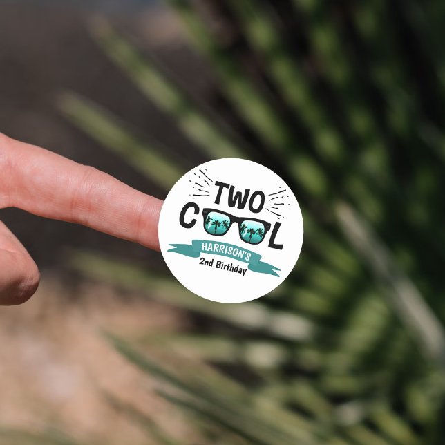 Two Cool Boys 2nd Birthday Classic Round Sticker (Creator Uploaded)