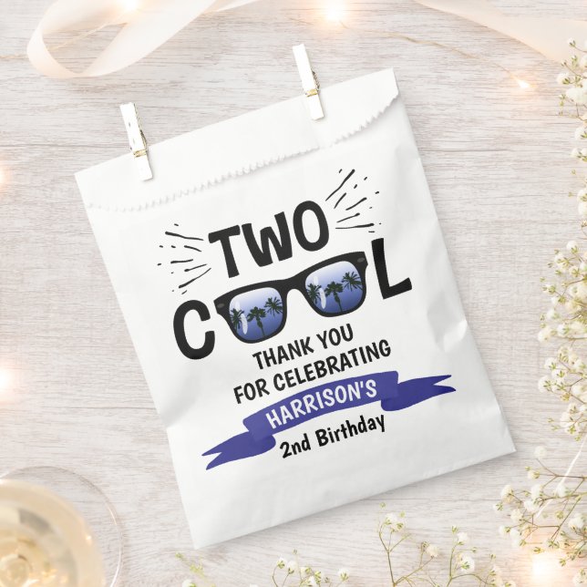 Two Cool Boys 2nd Birthday Favor Bag (Clipped)