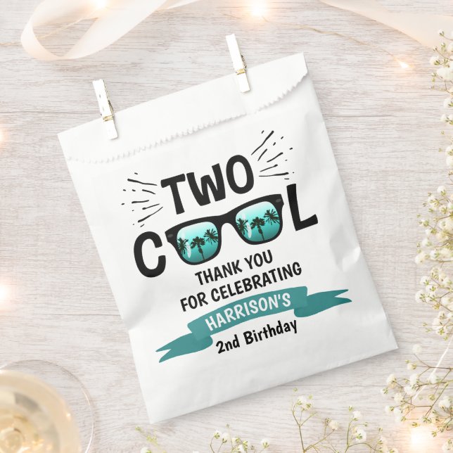 Two Cool Boys 2nd Birthday Favor Bag (Clipped)