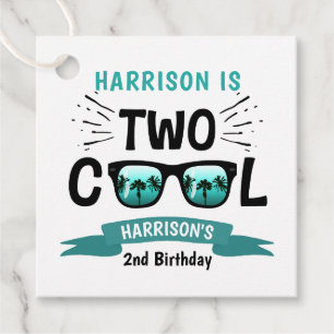Two Cool Boys 2nd Birthday Favor Tags