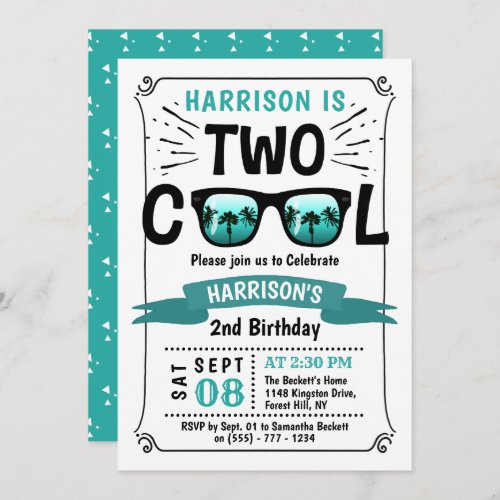 Two Cool Boys 2nd Birthday Invitations
