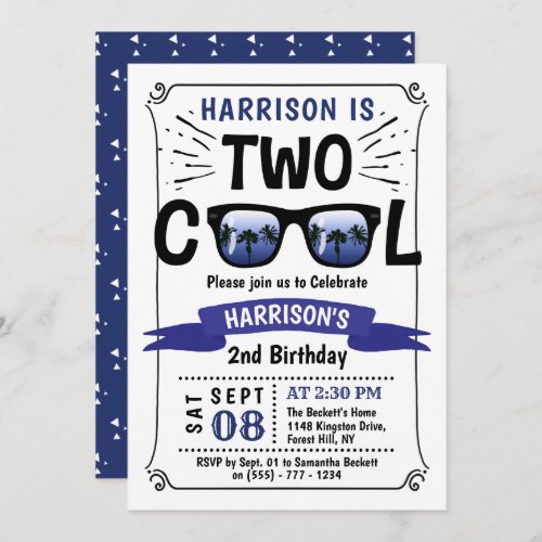 Two Cool Boys 2nd Birthday Invitations