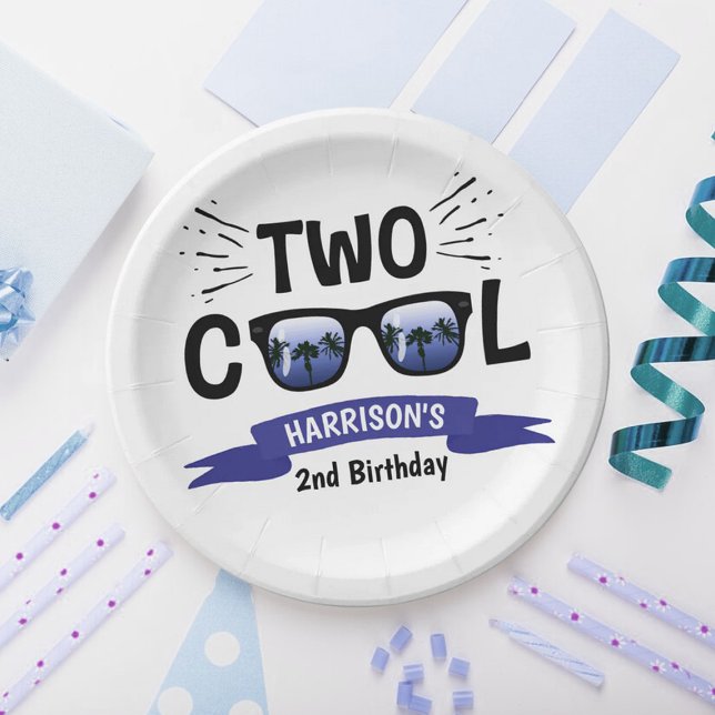 Two Cool Boys 2nd Birthday Paper Plates (Creator Uploaded)