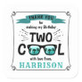 Two Cool Boys 2nd Birthday Party Favor Square Sticker