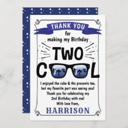 Two Cool Boys 2nd Birthday Thank You Card