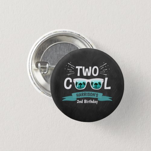 Two Cool Boys Chalkboard 2nd Birthday Button