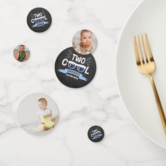 Two Cool Boys Chalkboard 2nd Birthday Confetti (Group)