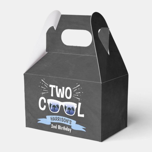 Two Cool Boys Chalkboard 2nd Birthday Favor Boxes