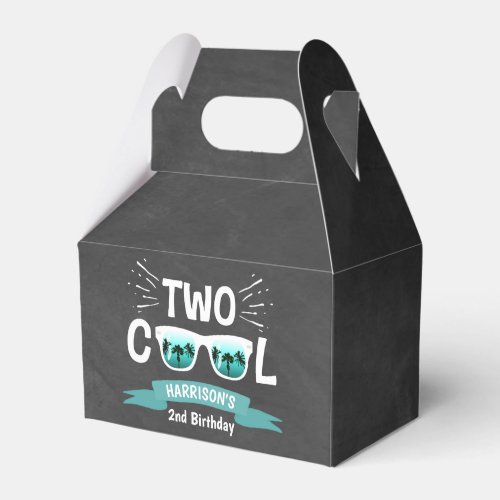 Two Cool Boys Chalkboard 2nd Birthday Favor Boxes