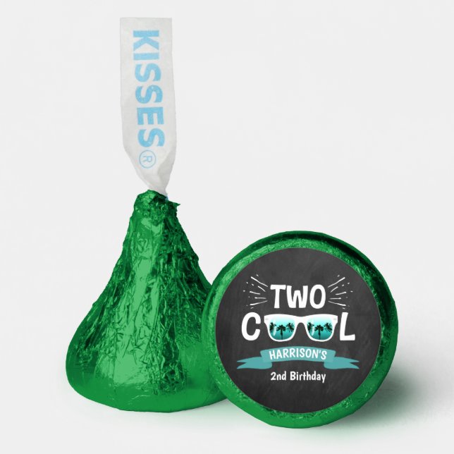 Two Cool Boys Chalkboard 2nd Birthday Hershey®'s Kisses® (Front)