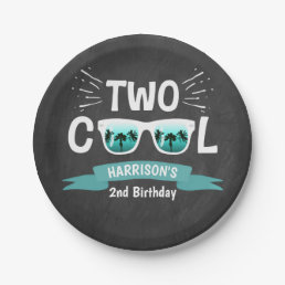 Two Cool Boys Chalkboard 2nd Birthday Paper Plates