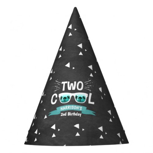 Two Cool Boys Chalkboard 2nd Birthday Party Hat