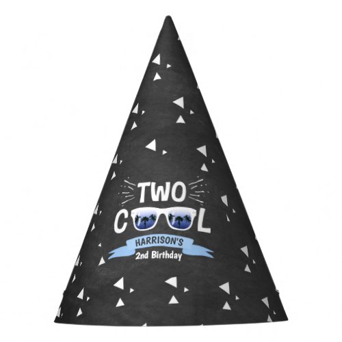 Two Cool Boys Chalkboard 2nd Birthday Party Hat