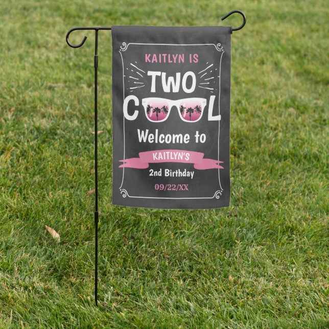 Two Cool Chalkboard 2nd Birthday Welcome Sign (In SItu)