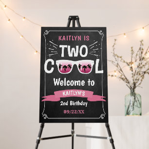 Two Cool Chalkboard 2nd Birthday Welcome Sign