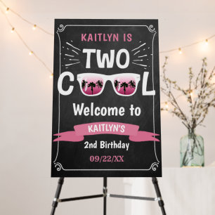 Two Cool Chalkboard 2nd Birthday Welcome Sign