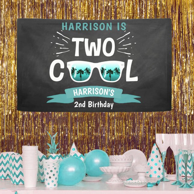Two Cool Chalkboard Boys 2nd Birthday Banner (Creator Uploaded)