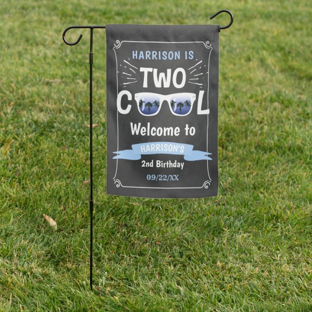 Two Cool Chalkboard Boys 2nd Birthday Welcome Sign (In SItu)