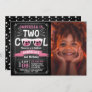 Two Cool Chalkboard Girls Photo 2nd Birthday Invitation