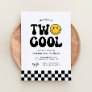 Two Cool Checker Happy Face 2nd Birthday Invitation