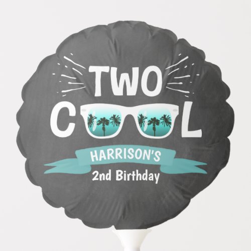 Two Cool Clakboard Boys 2nd Birthday Balloon
