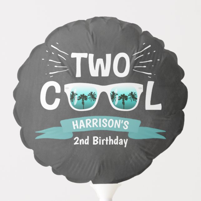 Two Cool Clakboard Boys 2nd Birthday Balloon (Front)