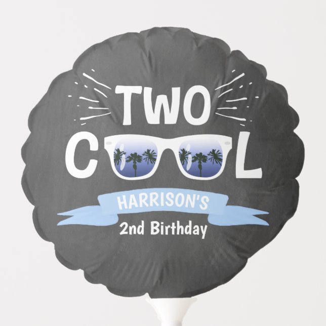 Two Cool Clakboard Boys 2nd Birthday Balloon (Front)