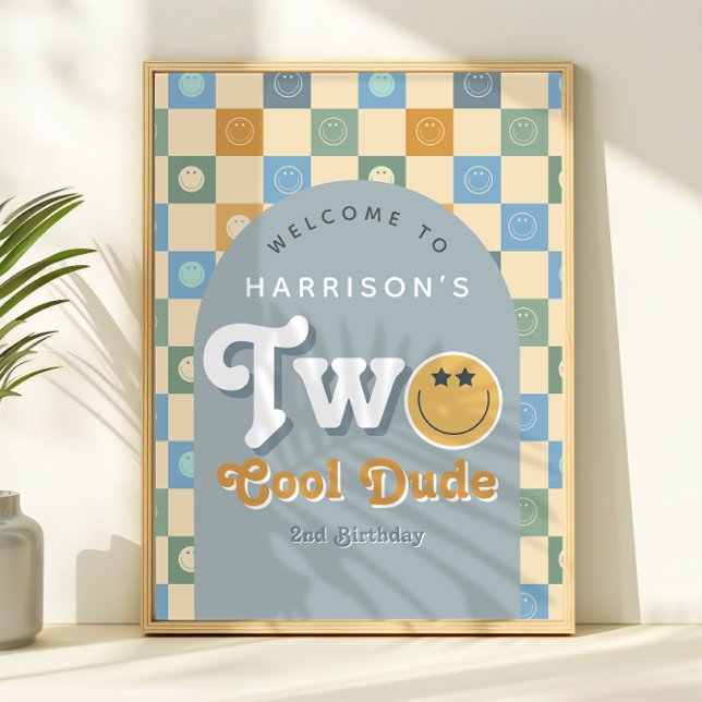 Two Cool Dude Boys 2nd Birthday Welcome Sign (Creator Uploaded)