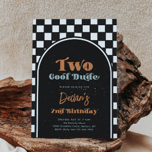 TWO Cool Dude First Birthday Invitation   Skate