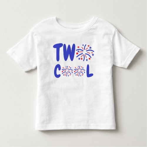 Two Cool Firework 2nd Birthday Toddler T_shirt
