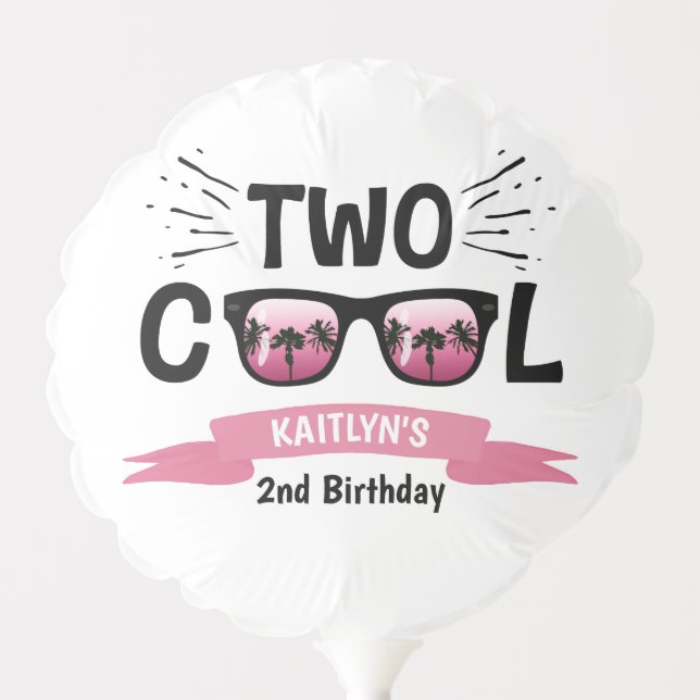 Two Cool Girls 2nd Birthday  Balloon (Front)