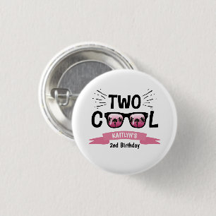 Two Cool Girls 2nd Birthday Button