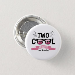 Two Cool Girls 2nd Birthday Button